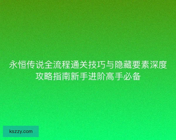 永恒传说全流程通关技巧与隐藏要素深度攻略指南新手进阶高手必备