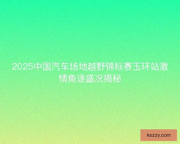 2025中国汽车场地越野锦标赛玉环站激情角逐盛况揭秘